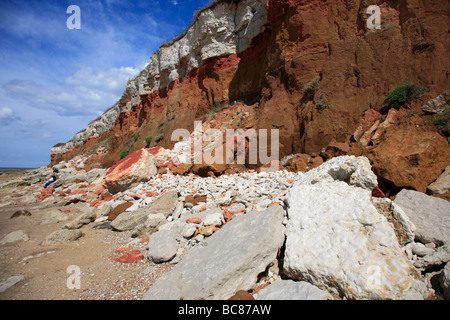 Paesaggio di gesso e scogliere di arenaria Hunstanton Spiaggia Costa North Norfolk County Inghilterra REGNO UNITO East Anglian Foto Stock