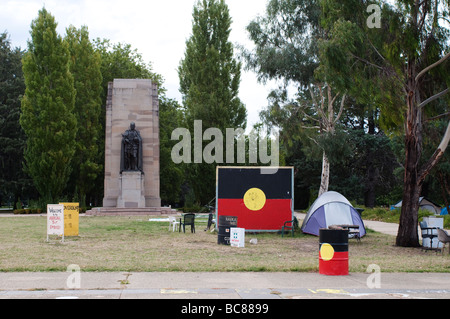 Tenda aborigena ambasciata, Canberra, ACT, Australia Foto Stock