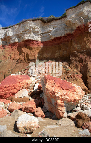 Paesaggio di gesso e scogliere di arenaria Hunstanton Spiaggia Costa North Norfolk County Inghilterra REGNO UNITO East Anglian Foto Stock