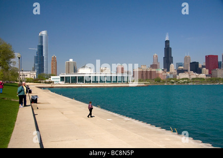 Shedd Aquarium si trova sulla riva del lago Michigan in Chicago Illinois USA Foto Stock