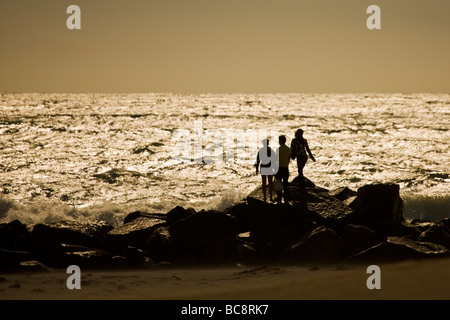 La gente a guardare il tramonto di Venice Beach Los Angeles County in California negli Stati Uniti d'America