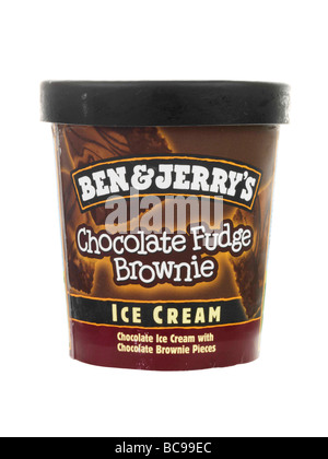 Salsa al cioccolato Brownie Gelato Foto Stock