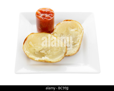 Bucce di patate con salsa di pomodoro Foto Stock