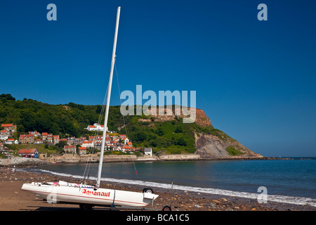 Runswick Bay North Yorkshire costa vicino a Whitby Foto Stock