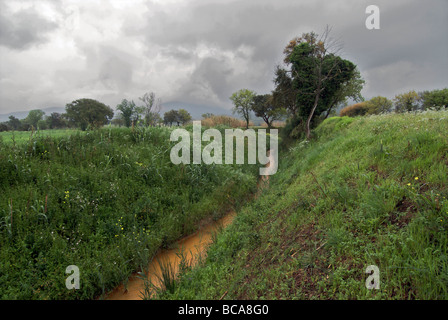 Le Colline Metallifere, Toscana. Area contaminata da rifiuti di miniera Foto Stock