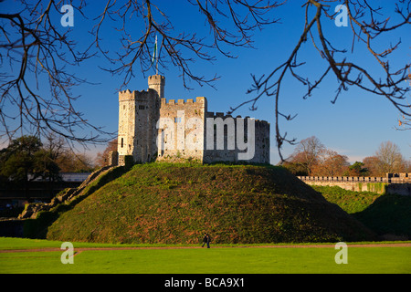 Norman tenere dentro il Castello di Cardiff, Cardiff Wales, Regno Unito Foto Stock