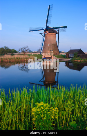 Mulini a vento a Kinderdijk, Paesi Bassi Foto Stock