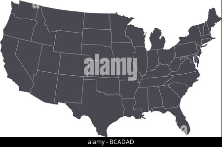 Vi è una mappa del paese USA Foto Stock