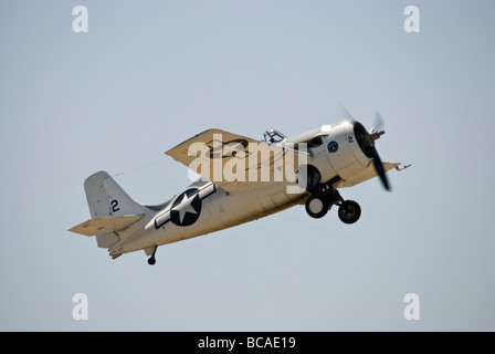 Un Grumman F4F Wildcat poco dopo il decollo a un air show.(gear down) Foto Stock