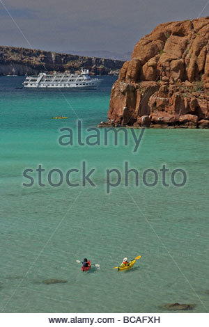 Kayak, Ensenada Grande, Espiritu Santo, Baja California, Messico Foto Stock