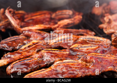 BBQ Ribs per la cottura Foto Stock