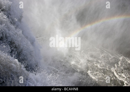 Dettifoss cascata con rainbow Foto Stock