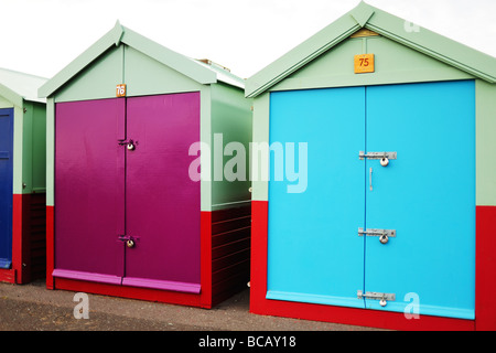 Spiaggia di capanne in Brighton Foto Stock