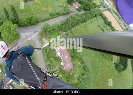 Il deltaplano su Malvern Hills WORCESTERSHIRE REGNO UNITO Foto Stock