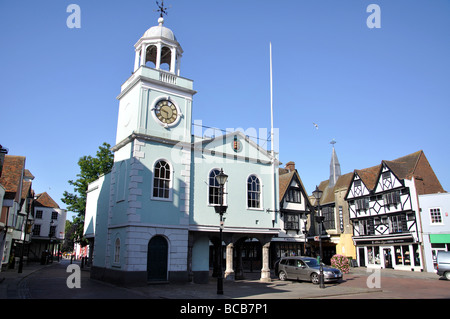 Torre dell'orologio, la Guildhall, Market Place, Faversham Kent, England, Regno Unito Foto Stock