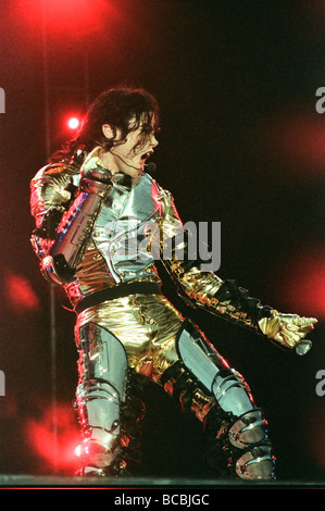 Michael Jackson visto qui il palcoscenico di Sheffield, 10 Luglio 1997 Foto Stock