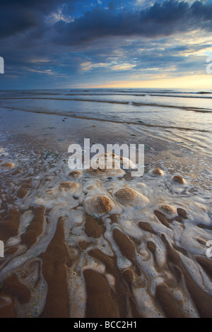 Hunstanton al tramonto, Costa North Norfolk Foto Stock