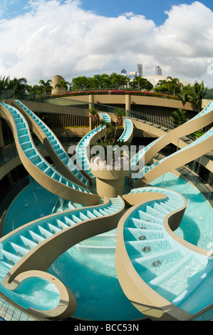 Marina Mandarin Spiral Fountain, Singapore SIN Foto Stock
