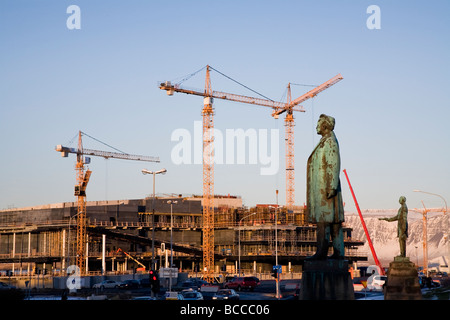 Costruzione di 'L'islandese Concerto Nazionale e il centro conferenze in Reykjavik". Il centro di Reykjavik Islanda Foto Stock