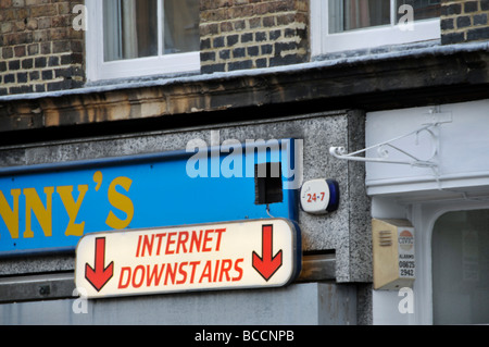 Internet cafe segno Oxford Inghilterra REGNO UNITO Foto Stock