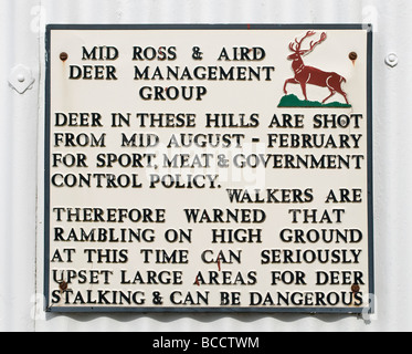 Avviso pubblico a Pait Lodge in testa al Loch Monar Inverness-shire Foto Stock