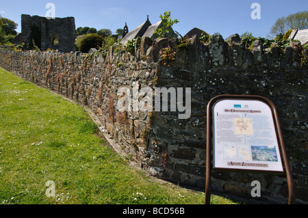 St Dogmaels Abbey, Pembrokeshire, Galles Foto Stock