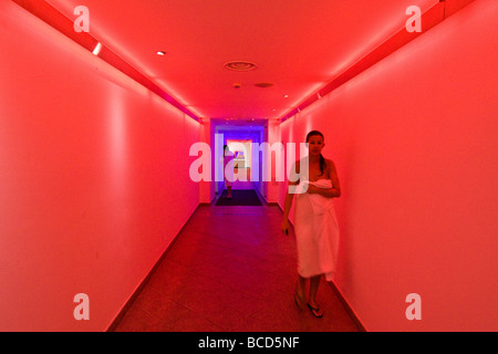 La cromoterapia Pré Saint Didier Spa Aosta Italia Foto Stock