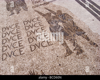 Duce mosaici al Foro Italico a Roma Italia Foto Stock