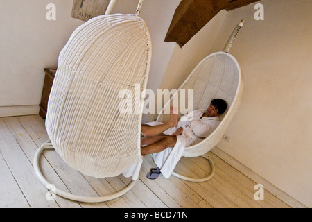 Sala relax Pré Saint Didier Spa Aosta Italia Foto Stock