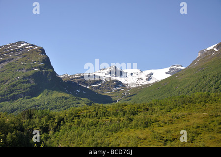 Geiranger Fjord panorama, il Monte Dalsnibba, More og Romsdal, Norvegia Foto Stock