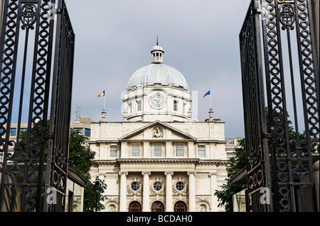 Leinster House edificio che è la sede del parlamento irlandese a Dublino Repubblica di Irlanda Foto Stock