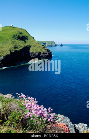 Una vista della North Cornish Coast a boscastle,cornwall, Regno Unito Foto Stock