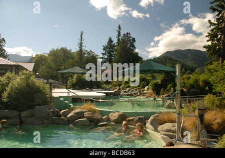 Hanmer Springs piscine termali, Nuova Zelanda Foto Stock