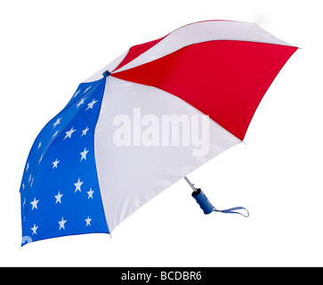 Ombrello patriottica bandiera 4 Luglio Foto Stock