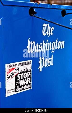 Erogatore di giornale per il Washington Post a Washington DC Foto Stock