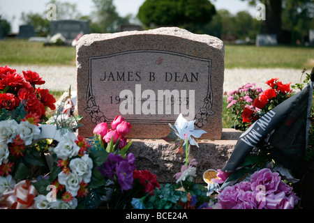 James Dean tomba presso il Cimitero Parco Fairmont Indiana Foto Stock