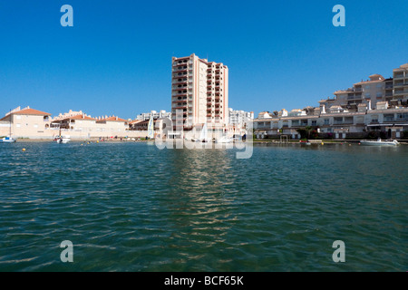 Appartamenti spiaggia e dal Mar Menor (Inland Sea) nella regione di Murcia, Spagna Foto Stock