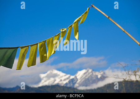 India, Sikkim, Ravangla (Rabongla), Ralang, gamma di Kangchendzonga Foto Stock