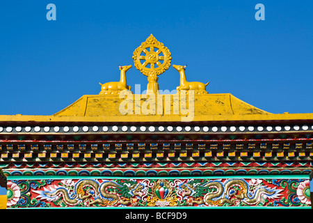 India, Sikkim, Ravangla (Rabongla), Ralang, vecchio Gompa Ralang Foto Stock