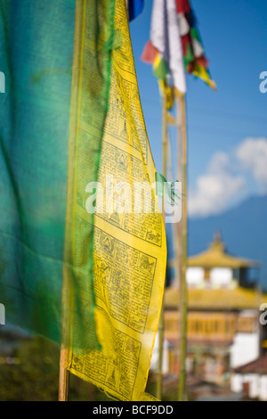 India, Sikkim, Ravangla (Rabongla), Ralang, vecchio Gompa Ralang Foto Stock