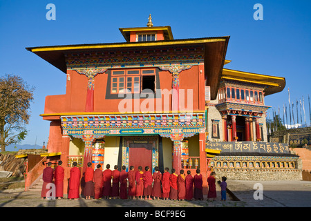 India, Sikkim, Ravangla (Rabongla), Karma Theckhling monastero monaci novizio Foto Stock