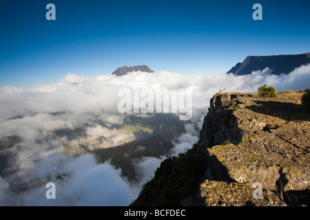 Isola di Reunion, Cirque de Mafate, Le Maido, Cirque vista dal Piton Maido Peak Foto Stock