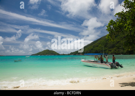 Seychelles, Isola di Mahe, Port Launay Marine National Park Foto Stock