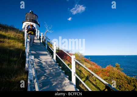 Stati Uniti d'America, Maine, gufi Capo Faro Foto Stock