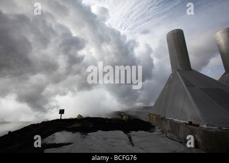 Svartsengi Power Plant, penisola di Reykjanes vicino a Keflavik, Islanda Foto Stock