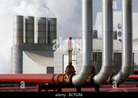 Svartsengi Power Plant, penisola di Reykjanes vicino a Keflavik, Islanda Foto Stock