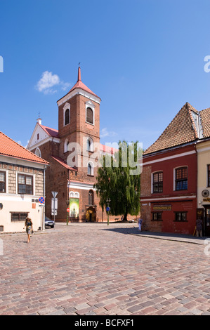 La piazza del Municipio e la Cattedrale e la Città Vecchia di Kaunas Lituania Foto Stock