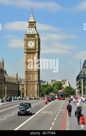 Il Big Ben e Westminster Bridge Foto Stock