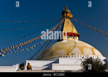 Bodhanath è il più grande stupa in Nepal Foto Stock