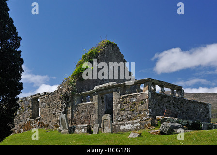 Enclosure di sepoltura. Cill Chriosd, Strath Suardal, Isola di Skye, Ebridi Interne, Scotland, Regno Unito, Europa. Foto Stock